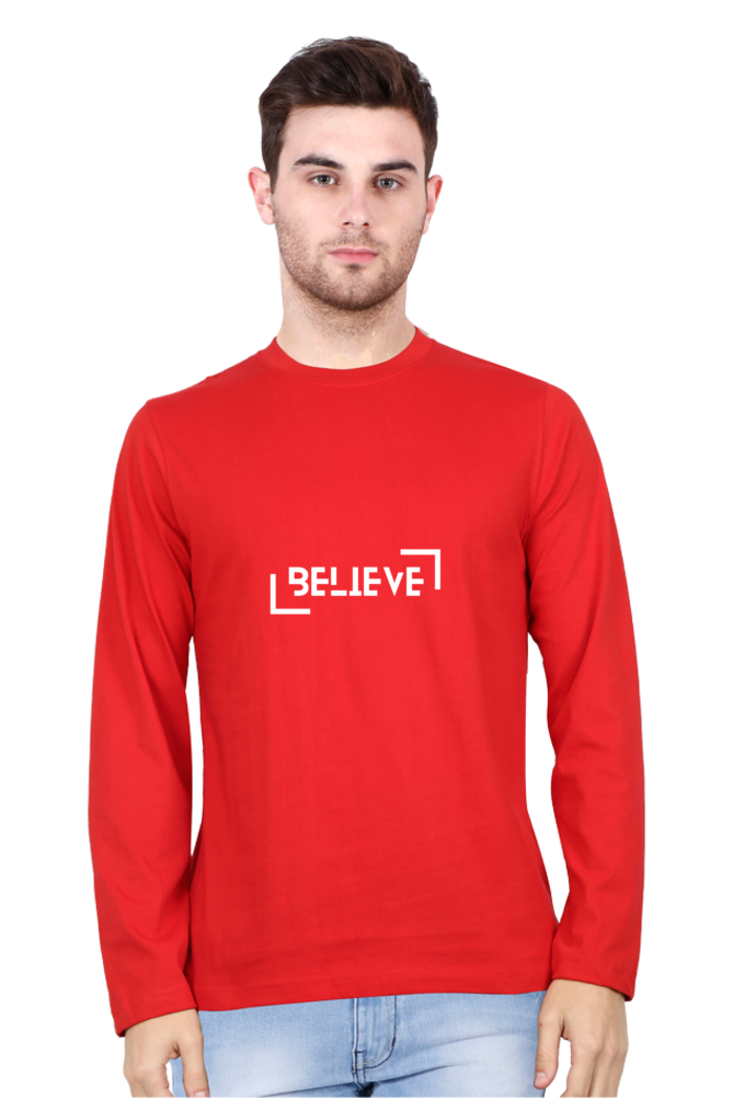 BELIEVE in Simplicity: Men’s Round Neck Full Sleeve T-Shirt