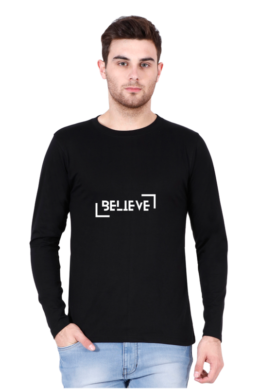 BELIEVE in Simplicity: Men’s Round Neck Full Sleeve T-Shirt