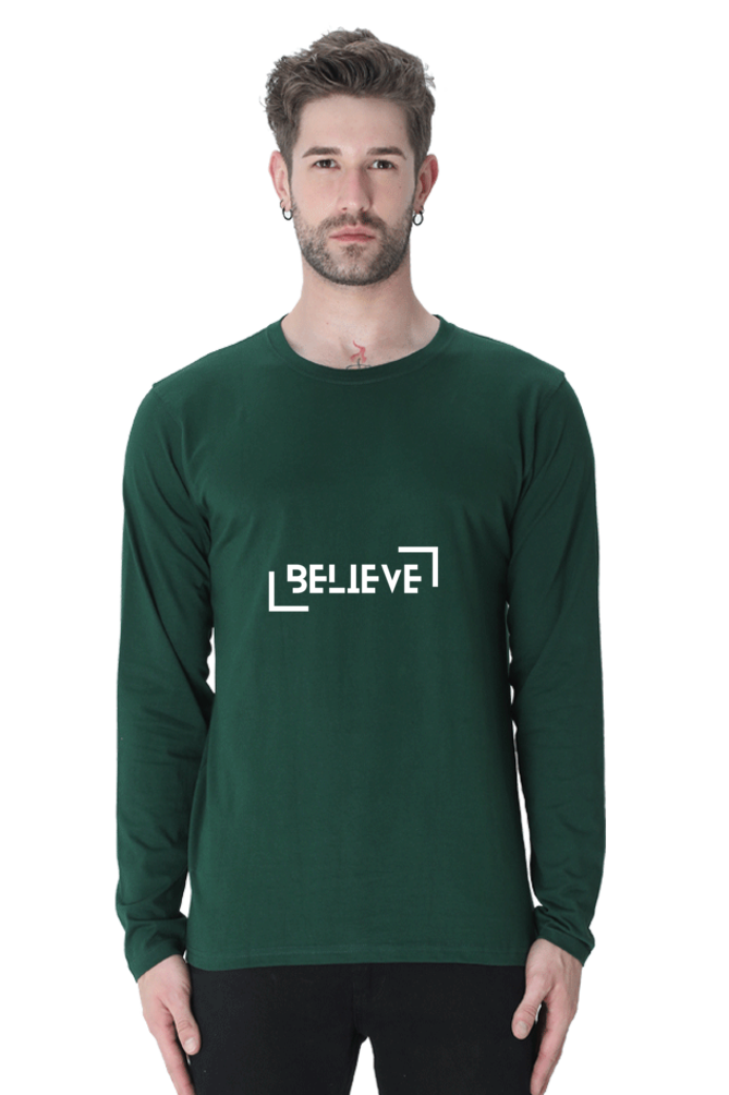 BELIEVE in Simplicity: Men’s Round Neck Full Sleeve T-Shirt