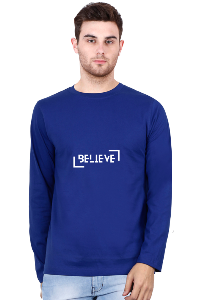 BELIEVE in Simplicity: Men’s Round Neck Full Sleeve T-Shirt